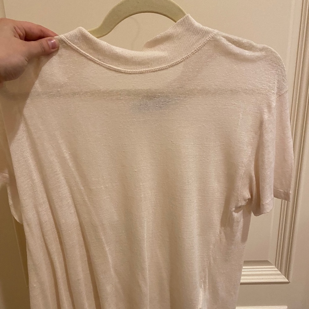 Wake Mock-Neck Short-Sleeve Linen Top